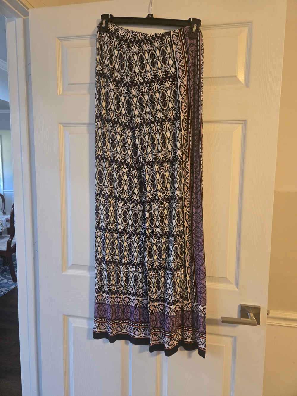 Purple and Black Printed Wide Leg Pant